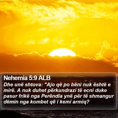 Nehemia 5:9 ALB Bible Verse Image