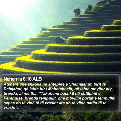 Nehemia 6:10 ALB Bible Verse Image