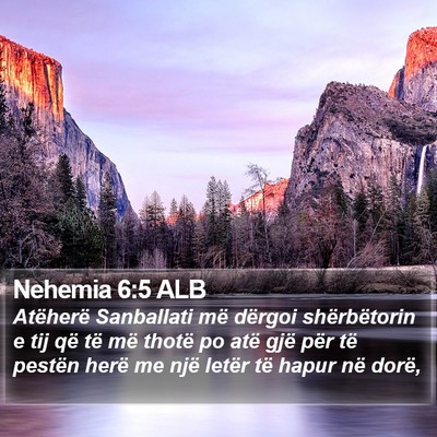 Nehemia 6:5 ALB Bible Verse Image