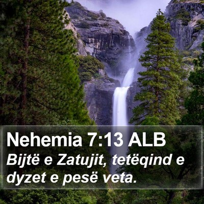 Nehemia 7:13 ALB Bible Verse Image