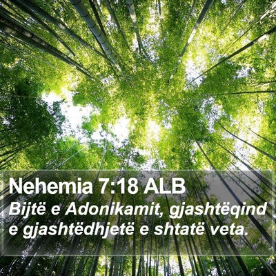 Nehemia 7:18 ALB Bible Verse Image