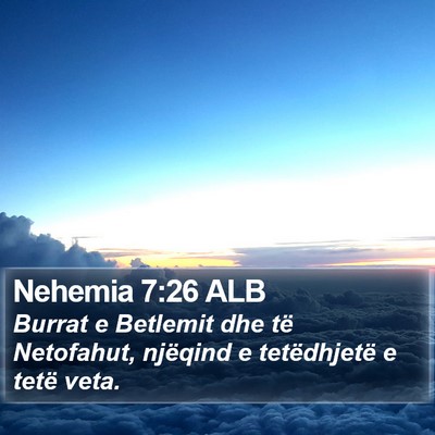 Nehemia 7:26 ALB Bible Verse Image