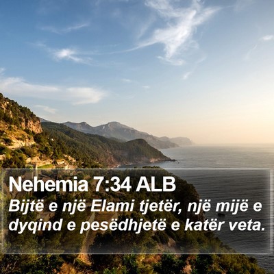 Nehemia 7:34 ALB Bible Verse Image