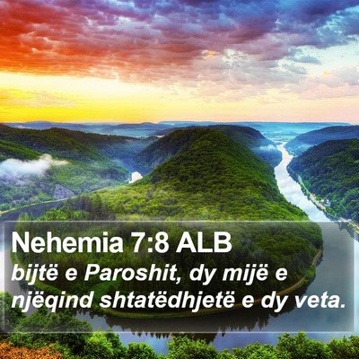 Nehemia 7:8 ALB Bible Verse Image