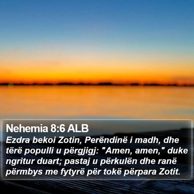 Nehemia 8:6 ALB Bible Verse Image