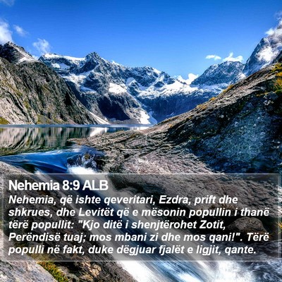 Nehemia 8:9 ALB Bible Verse Image