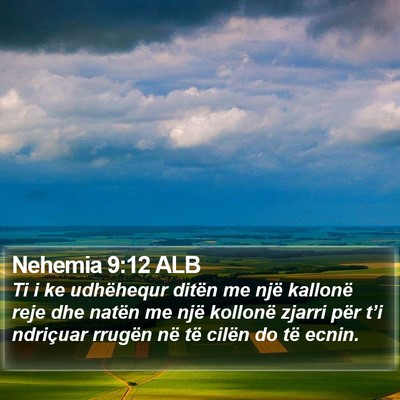 Nehemia 9:12 ALB Bible Verse Image
