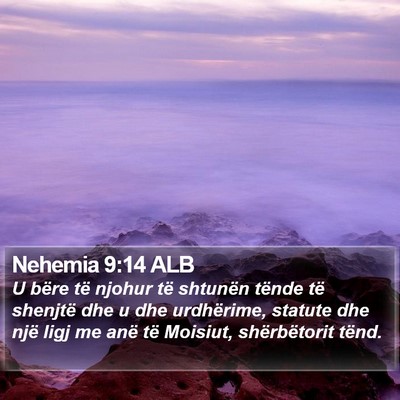 Nehemia 9:14 ALB Bible Verse Image