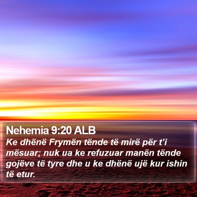 Nehemia 9:20 ALB Bible Verse Image