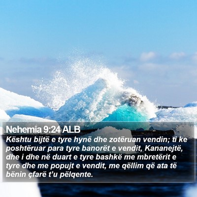 Nehemia 9:24 ALB Bible Verse Image