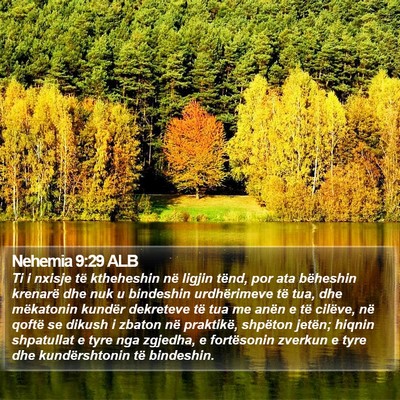 Nehemia 9:29 ALB Bible Verse Image
