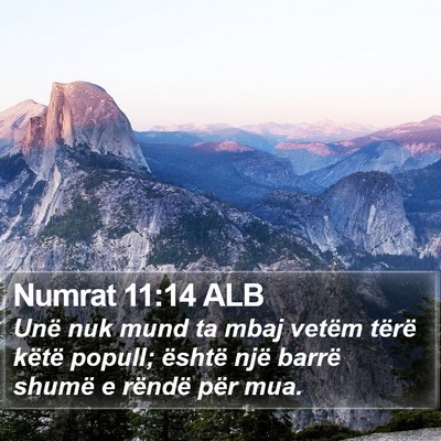 Numrat 11:14 ALB Bible Verse Image