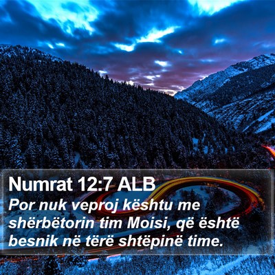 Numrat 12:7 ALB Bible Verse Image