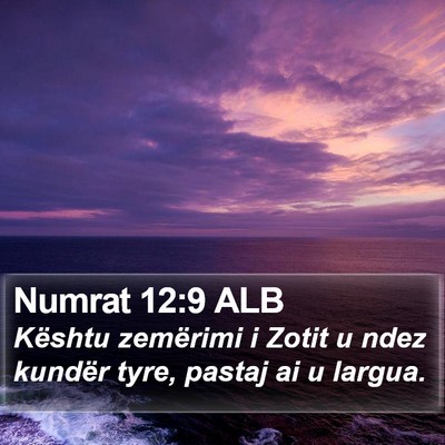 Numrat 12:9 ALB Bible Verse Image