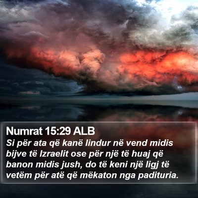 Numrat 15:29 ALB Bible Verse Image