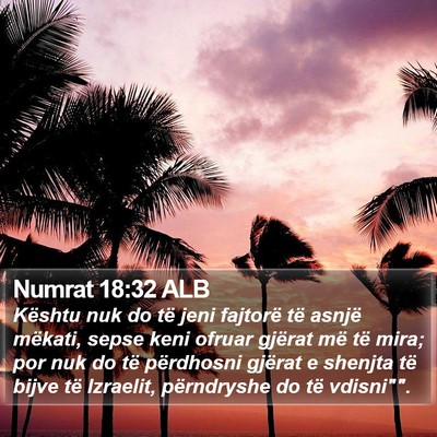 Numrat 18:32 ALB Bible Verse Image