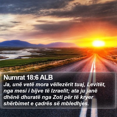 Numrat 18:6 ALB Bible Verse Image