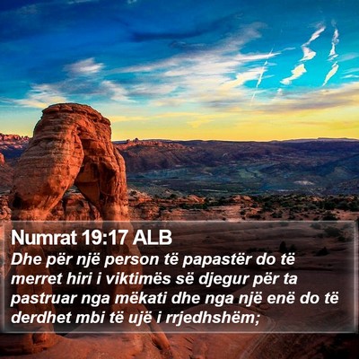 Numrat 19:17 ALB Bible Verse Image