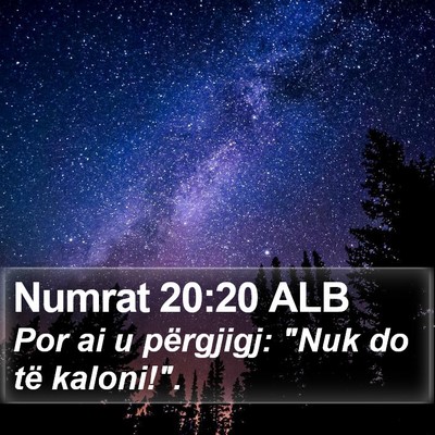 Numrat 20:20 ALB Bible Verse Image