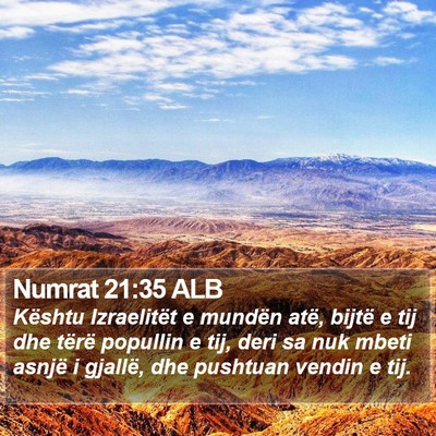 Numrat 21:35 ALB Bible Verse Image