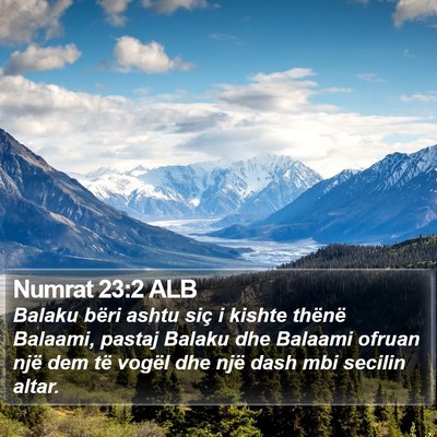 Numrat 23:2 ALB Bible Verse Image