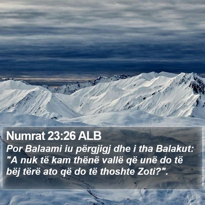 Numrat 23:26 ALB Bible Verse Image