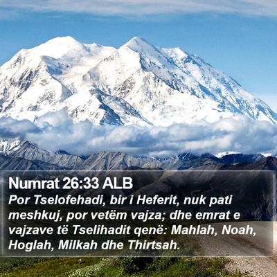 Numrat 26:33 ALB Bible Verse Image