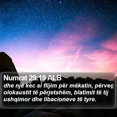 Numrat 29:19 ALB Bible Verse Image