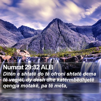 Numrat 29:32 ALB Bible Verse Image