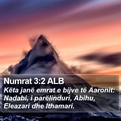 Numrat 3:2 ALB Bible Verse Image