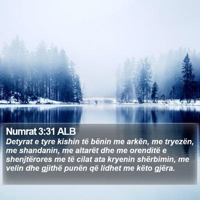 Numrat 3:31 ALB Bible Verse Image