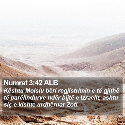 Numrat 3:42 ALB Bible Verse Image
