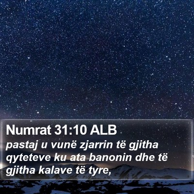 Numrat 31:10 ALB Bible Verse Image