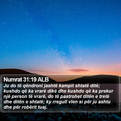 Numrat 31:19 ALB Bible Verse Image