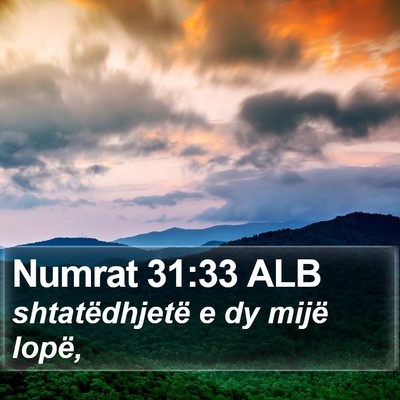 Numrat 31:33 ALB Bible Verse Image