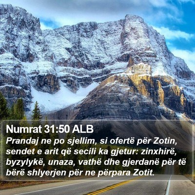 Numrat 31:50 ALB Bible Verse Image