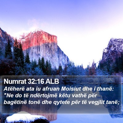 Numrat 32:16 ALB Bible Verse Image