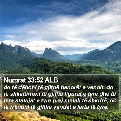 Numrat 33:52 ALB Bible Verse Image