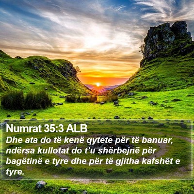 Numrat 35:3 ALB Bible Verse Image