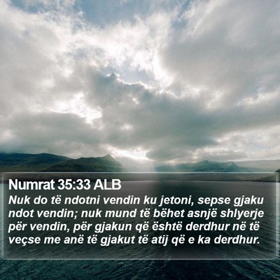 Numrat 35:33 ALB Bible Verse Image