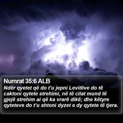 Numrat 35:6 ALB Bible Verse Image