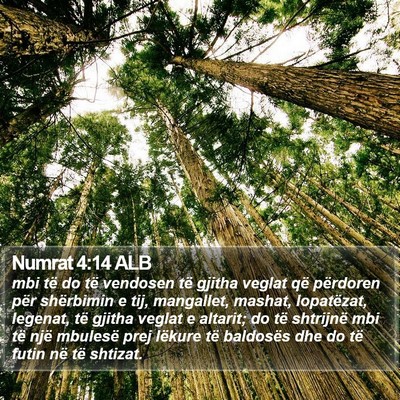 Numrat 4:14 ALB Bible Verse Image