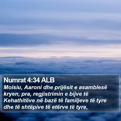 Numrat 4:34 ALB Bible Verse Image