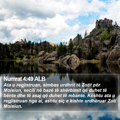 Numrat 4:49 ALB Bible Verse Image