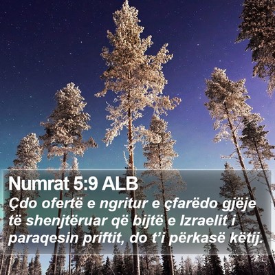 Numrat 5:9 ALB Bible Verse Image