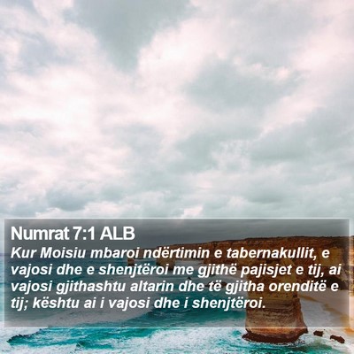 Numrat 7:1 ALB Bible Verse Image