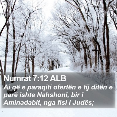 Numrat 7:12 ALB Bible Verse Image