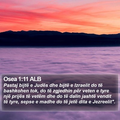 Osea 1:11 ALB Bible Verse Image