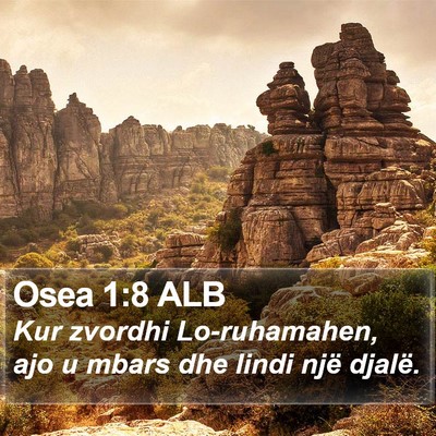 Osea 1:8 ALB Bible Verse Image