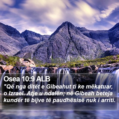 Osea 10:9 ALB Bible Verse Image